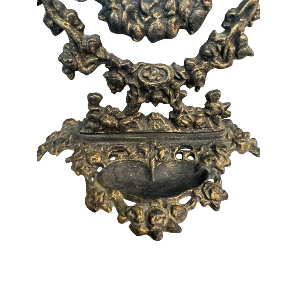 Vintage Style Ornate Vanity Mirror Metal Tabletop with Tray